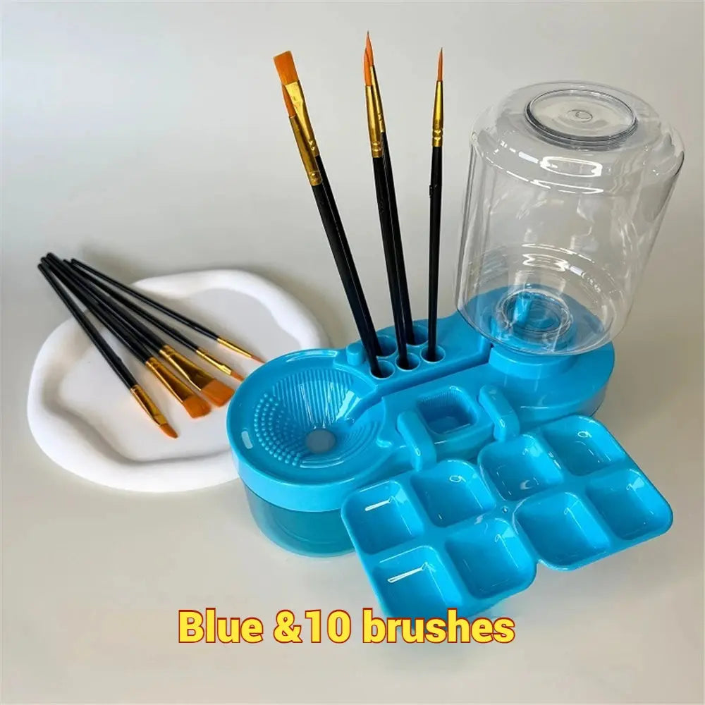 New Paint Brush Cleaner With Drain Button Automatic Water Circulation Paint Brush Cleaning Machine Cleaning Bucket Art Tools Trikidsworld