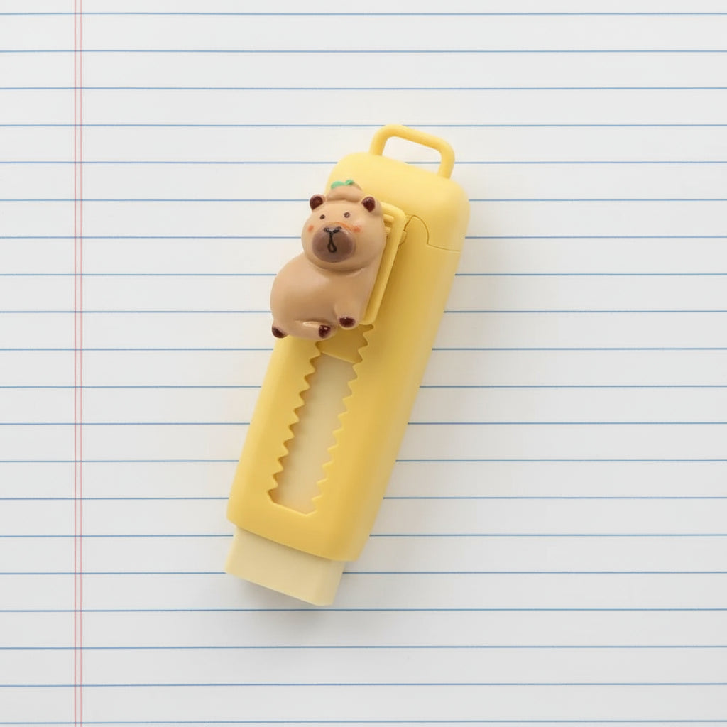 1/4pcs Capybara Erasers Set Cartoon Design 4B Eraser Retractable for Drawing Exams Kids Students Back to School Stationery A3013 Trikidsworld