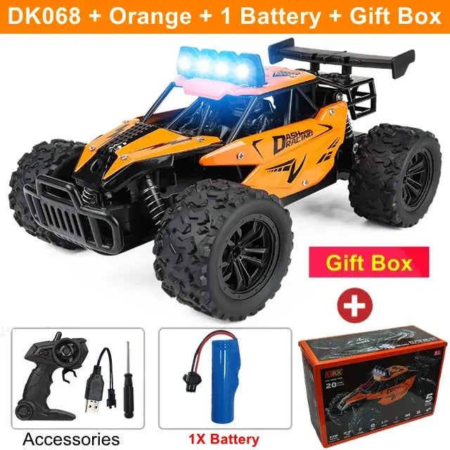 Remote Control Car RC Drift Racing 1:16 Vehicle Off Road Alloy 2.4G Radio High-Speed Trucks With LED Light Climbing Gift Kid Toy Trikidsworld