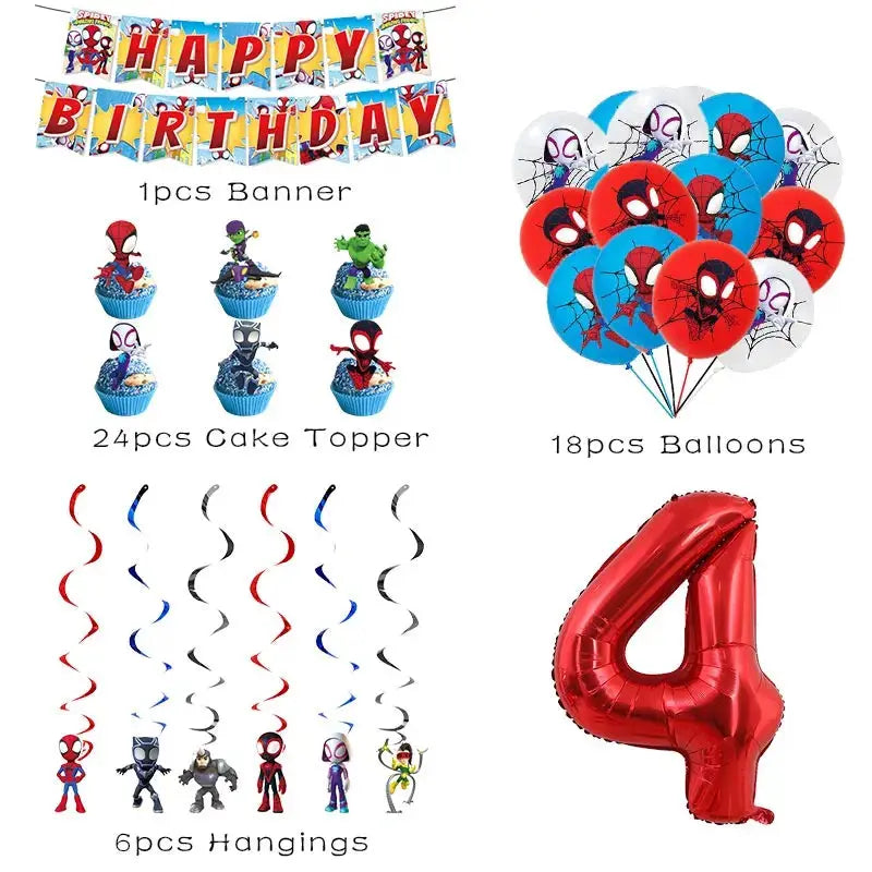 Birthday Party Decoration Spiderman Theme Balloon Trikidsworld
