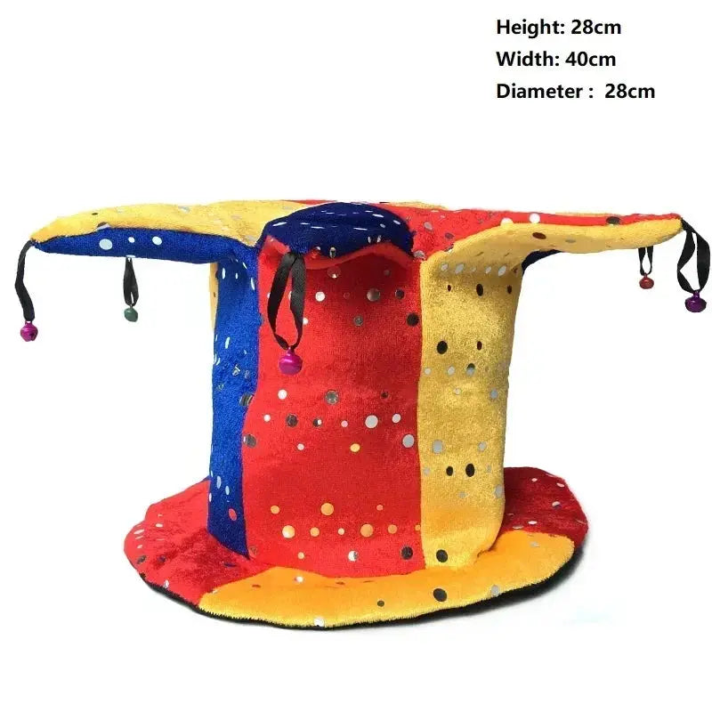 Adult Halloween Fancy Dress Up Hat Stage Show Props Clown Funny Dress Up Clown Hat Carnival Birthday Cake Cap Trikidsworld