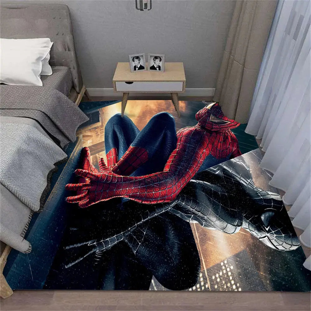 MINISO Disney Marvel Spider Man Carpet for Living Room Bedroom Kid's Home Area Rug Non-slip Washroom Floor Retro Mat Decoration Trikidsworld
