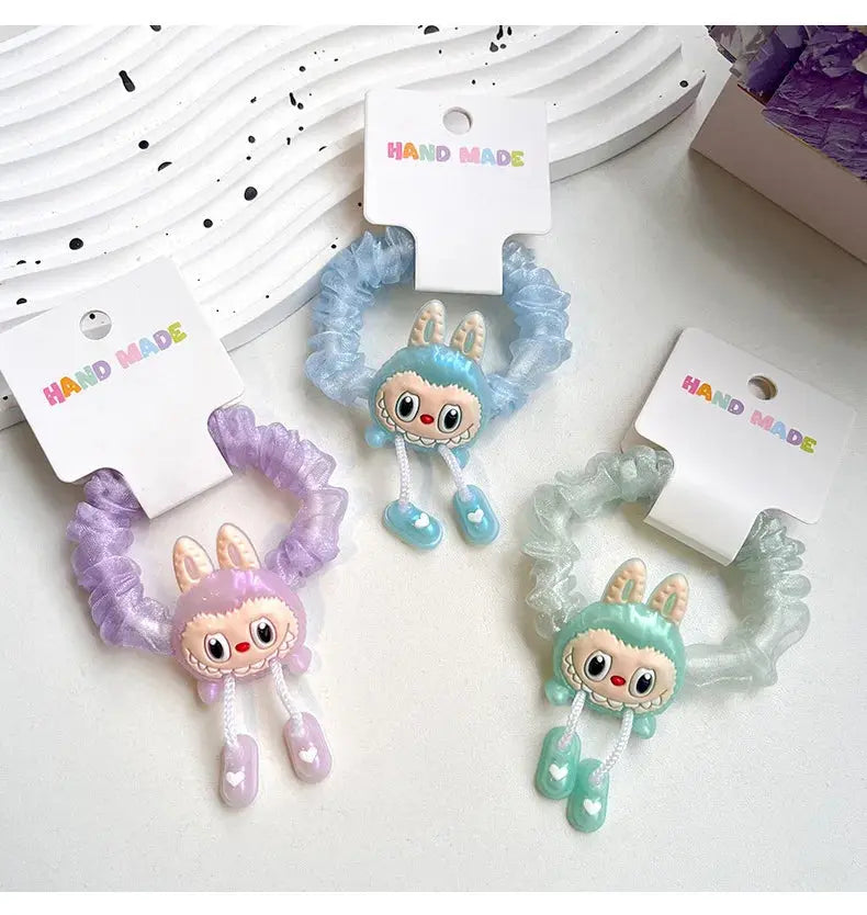 3PCS New Animation Rabub Hair Rope Kawaii High Elastic Hair Band Sweet Girl Headgear Children's Gift Trikidsworld