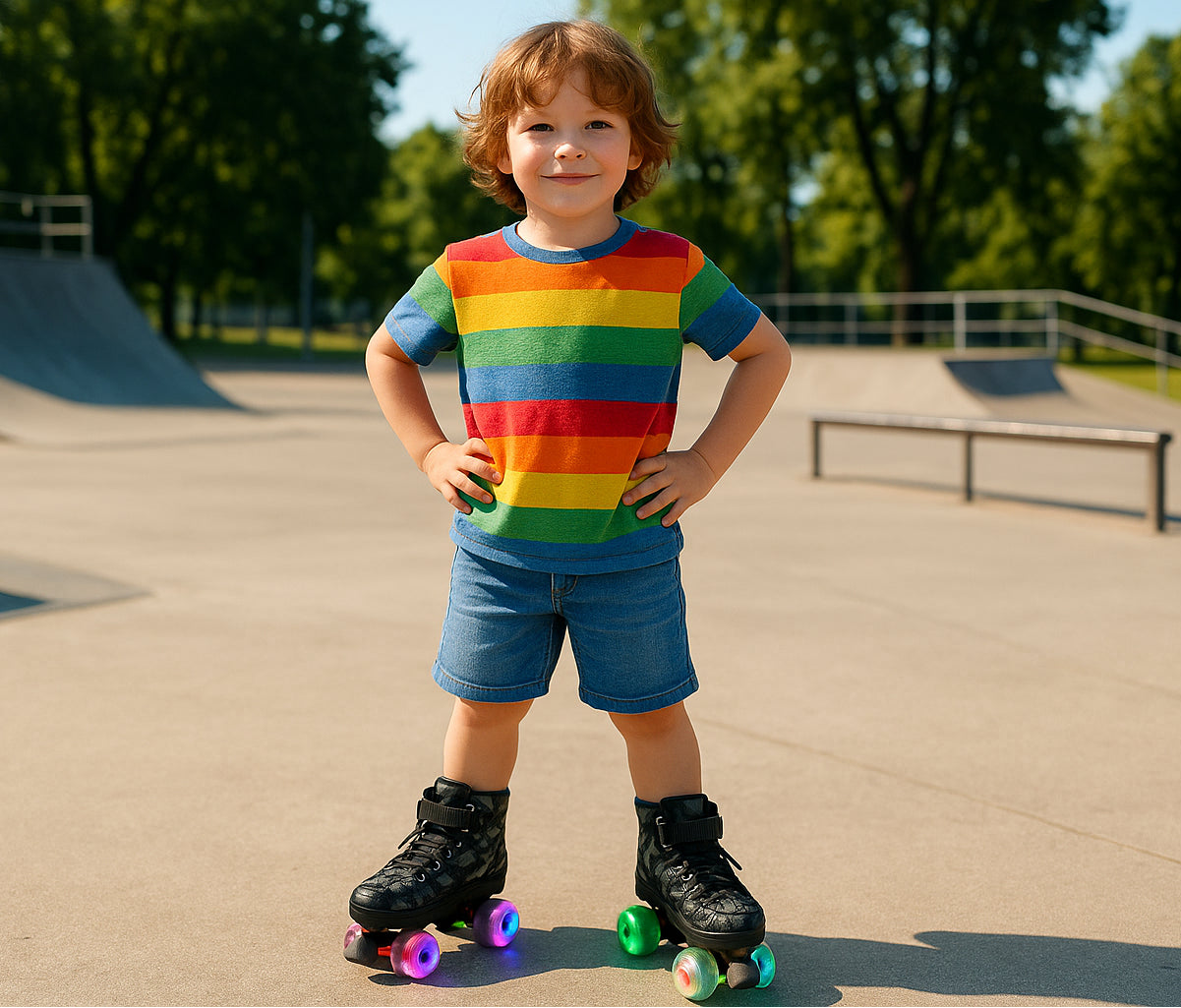Outdoor Double Row Roller Skates – 4-Wheel Flashing Skates for All Ages Trikidsworld