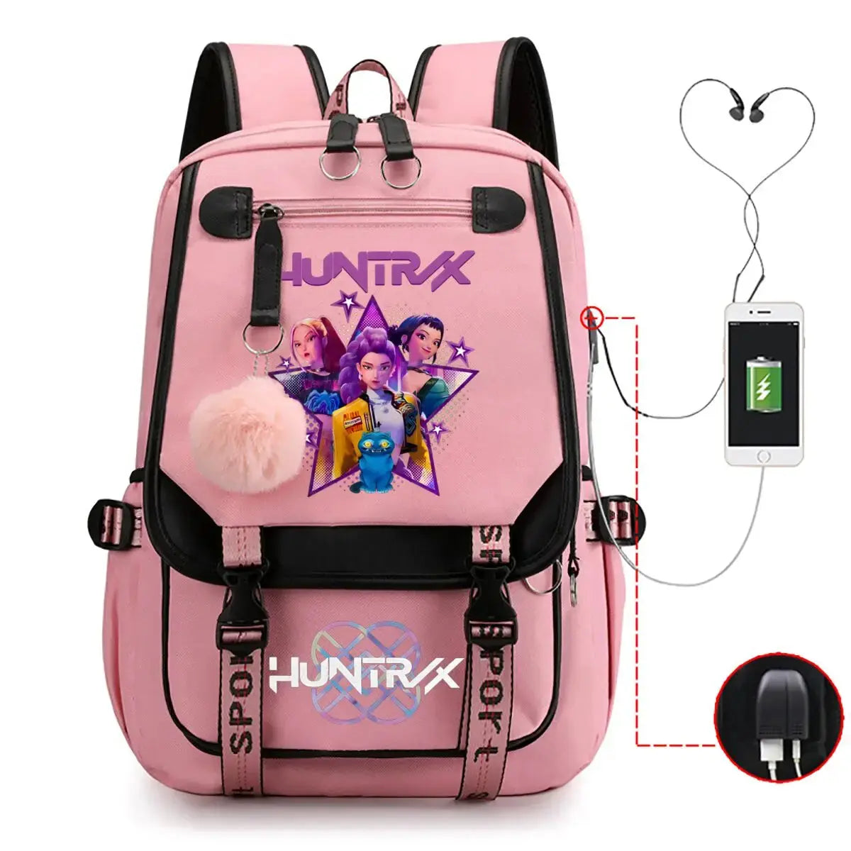 School Backpack for Students KPop Demon Hunters Daily Bagpack 2025 Hot Movie Print Backpacks for Girl Boy Laptop Usb Port Bag Trikidsworld