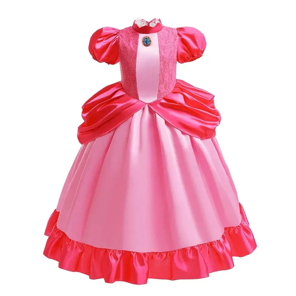 Peach Costume Girl Rosalina Dress Daisy Cosplay Children Birthday Party Dresses for Girls Trikidsworld