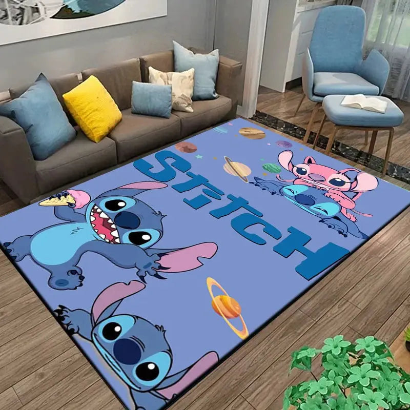 Large Stitch Cartoon Kids Rug | Fun Carpet for Living Room or Bedroom Trikidsworld