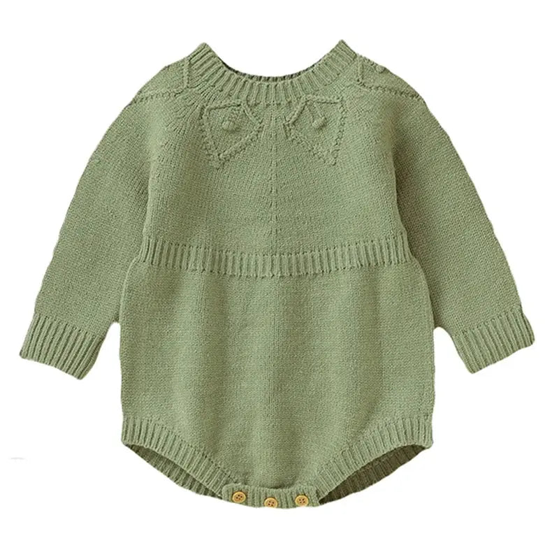 2025 Christmas Baby unisex Jumpsuit Green Newborn Cute Clothes Autumn Winter Boys Girls Round Neck Christmas Gift Knit Bodysuit Trikidsworld