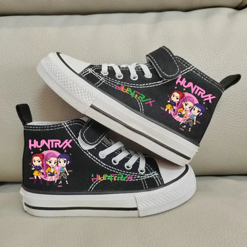 Children's Canvas Shoes High-Top Kpop Demon Hunter Girls Sneakers Breathable Kids sports Shoes Student Running Tennis Shoe Trikidsworld
