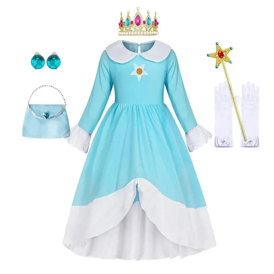Peach Costume Girl Rosalina Dress Daisy Cosplay Children Birthday Party Dresses for Girls Trikidsworld