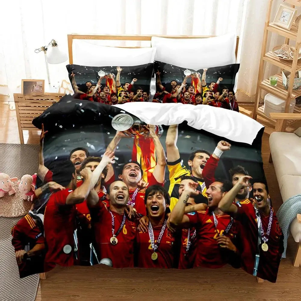 Football Star CR7 Soccer Bedding Set Boys Girls Twin Queen Size Duvet Cover Pillowcase Bed Boys Adult Fashion Home Textileextile Trikidsworld