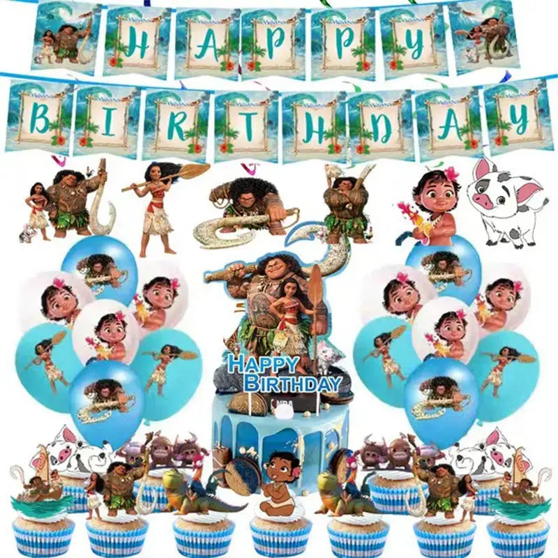 Moana Birthday Party Decoration Cartoon Trikidsworld