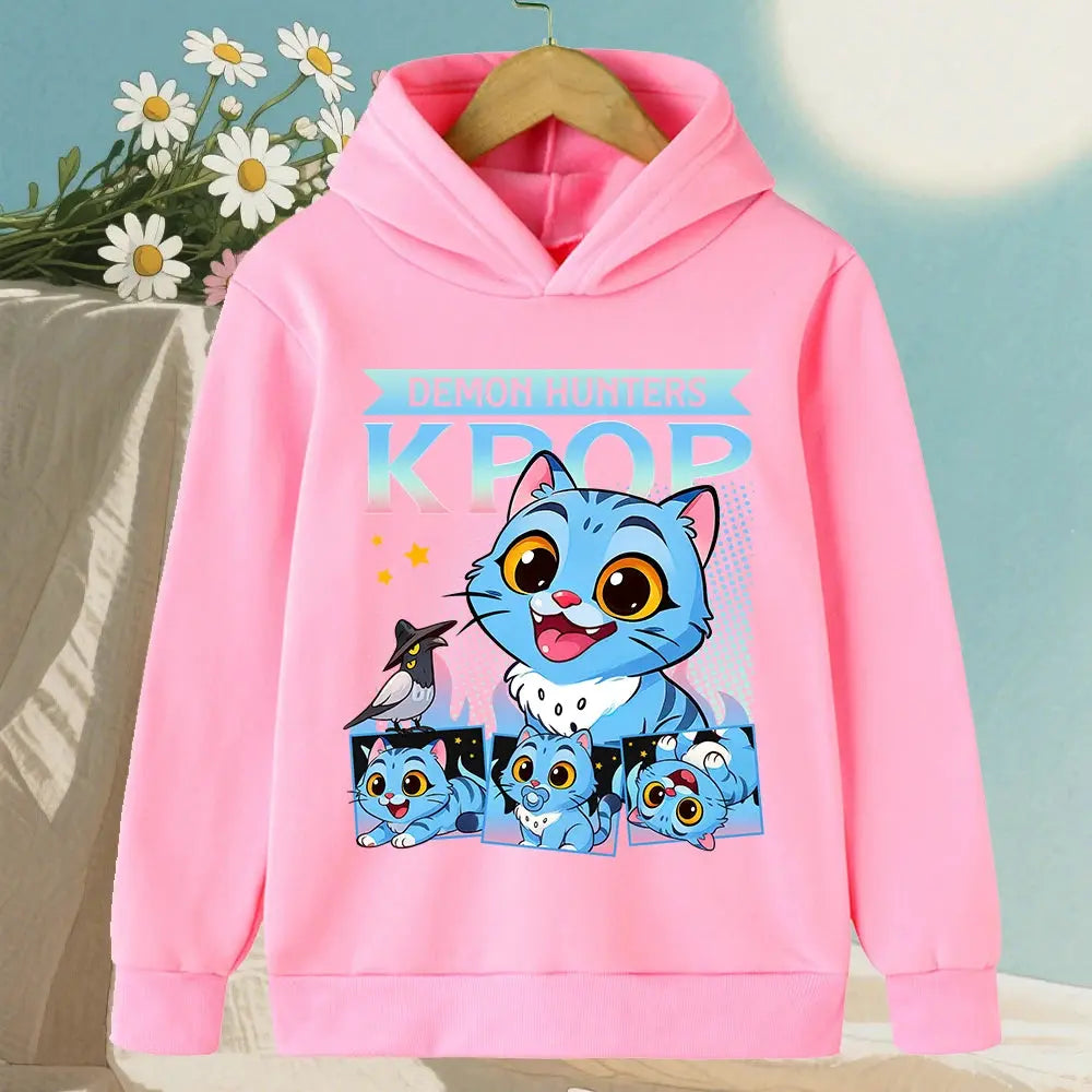 KPop Demon Hunter Rumi Derpy Cartoon Girls Boy Hooded Sweatshirt Warm Children's Wave Fashion Casual Tops Casual Girls Clothing Trikidsworld