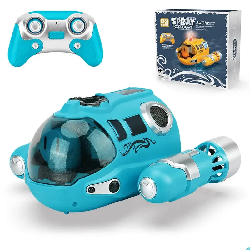 2.4GHz Rc Boat Toys Remote Control Boat Waterproof Spray Swimming Pool Bathing RC Steamboat For Boys And Girls Children's Gift Trikidsworld