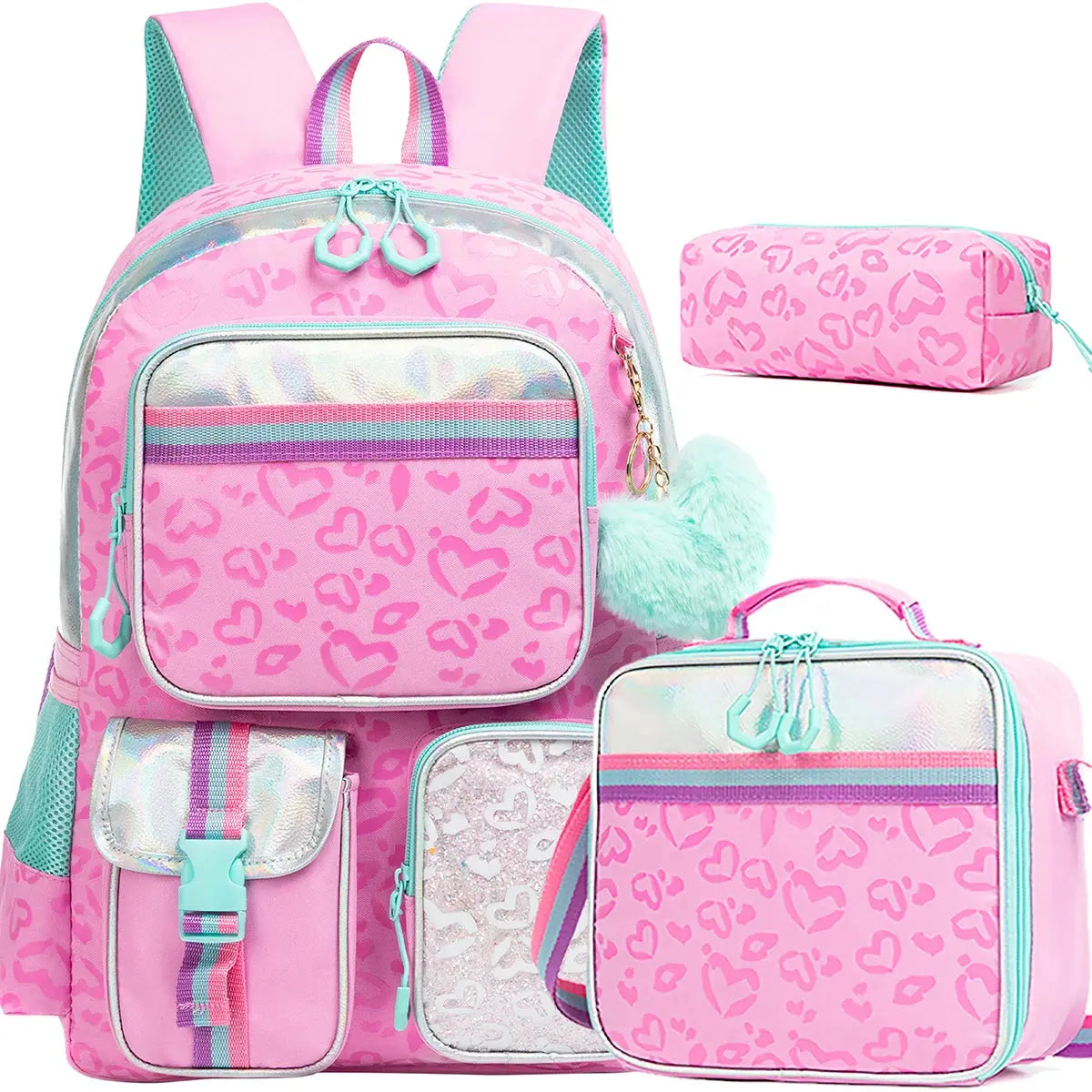 Meetbelify Backpack for Girls Schoolbag Aesthetic Backpack for Elementary Student Teen Girls Bookbag with Lunchbox and Penbag Trikidsworld