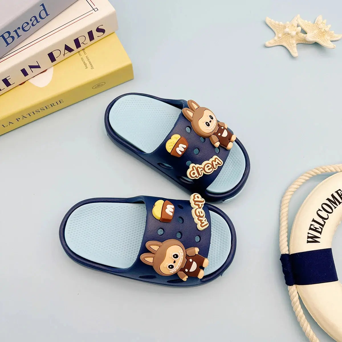 New Popular Cartoon Letters Versatile Eva Slippers for Boys and Girls, Fashionable Double Soft-Soled Non-Slip Sandals 831 Trikidsworld