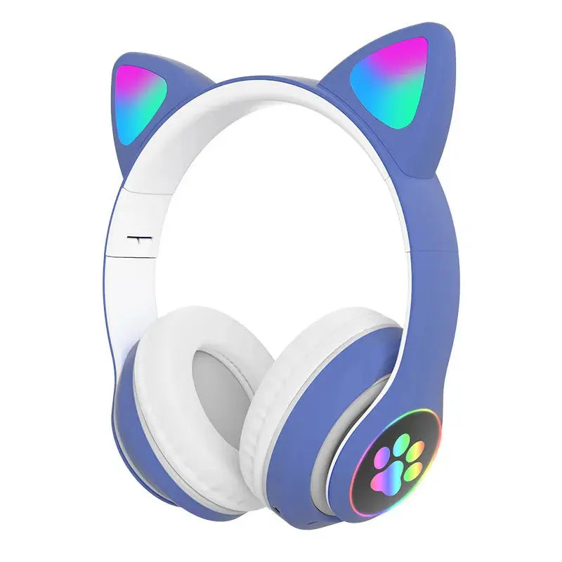 P47M Wireless Headphone Flash Light Cute Cat Bluetooth with Mic Control LED Stereo Music Helmet Phone Bluetooth Headset Gift Trikidsworld