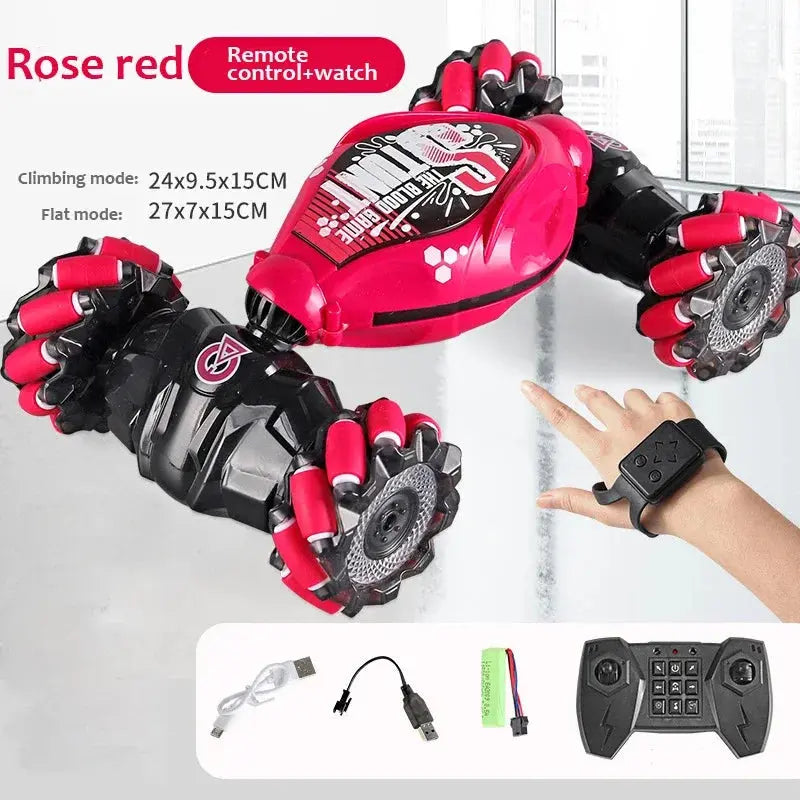 4WD RC Drift Car With Music Led Lights 2.4G Gesture Radio Remote Control Spray Stunt Car 360° Rotating Climbing Car Toys Gifts Trikidsworld