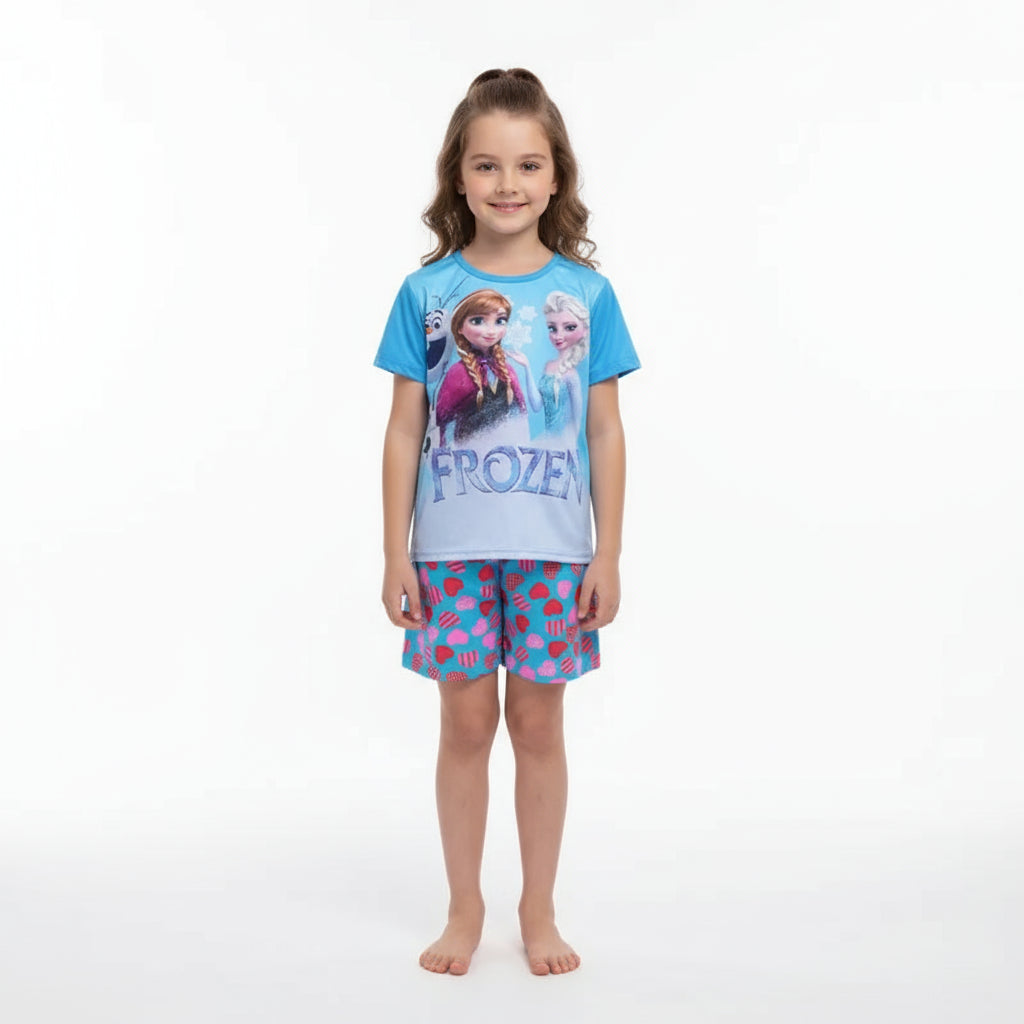 Summer Kids Pyjamas Children Sleepwear Baby Set Elsa Girls Minnie Short sleeved Pijamas Cotton Nightwear Clothes Pajamas Sets Trikidsworld