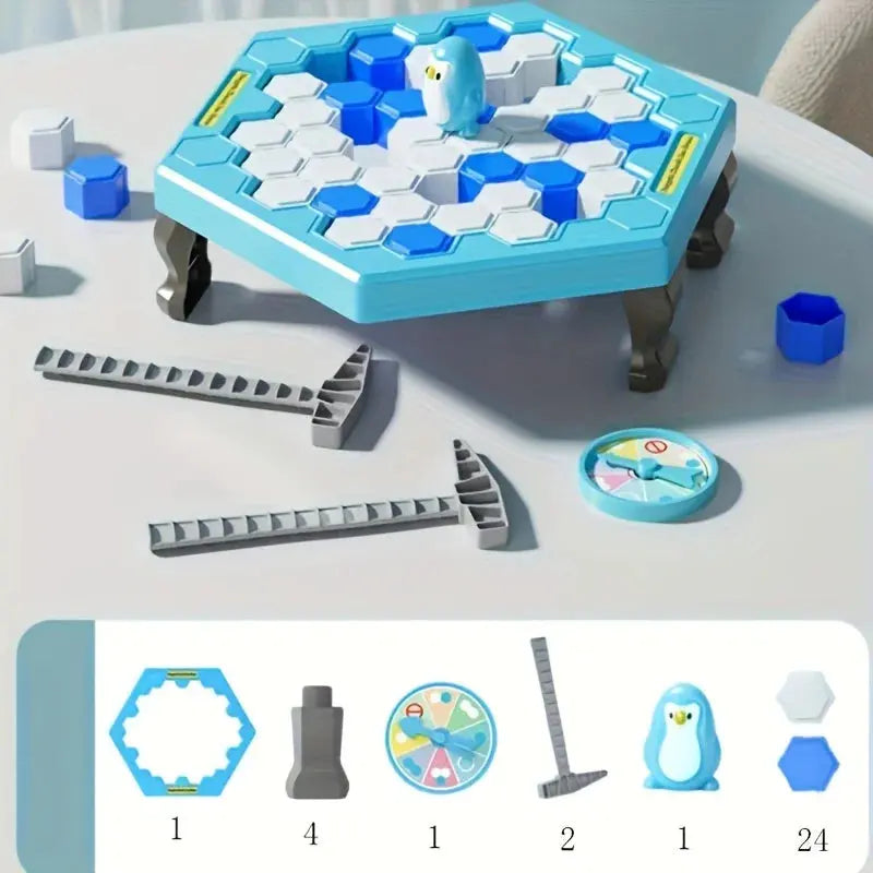 Save Penguin Knocking Ice Toy, Ice Breaker Knocking And Disassembling Wall Board Game Novelty Game Interactive Toy Trikidsworld