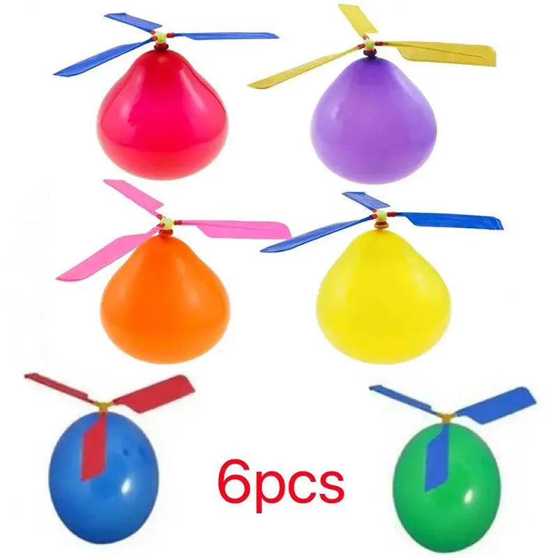 6PCS Air Balloon Helicopter Toy Funny Balloon Ortable Outdoor Helicopter Flying Kids Birthday Party Children's Day Game Trikidsworld