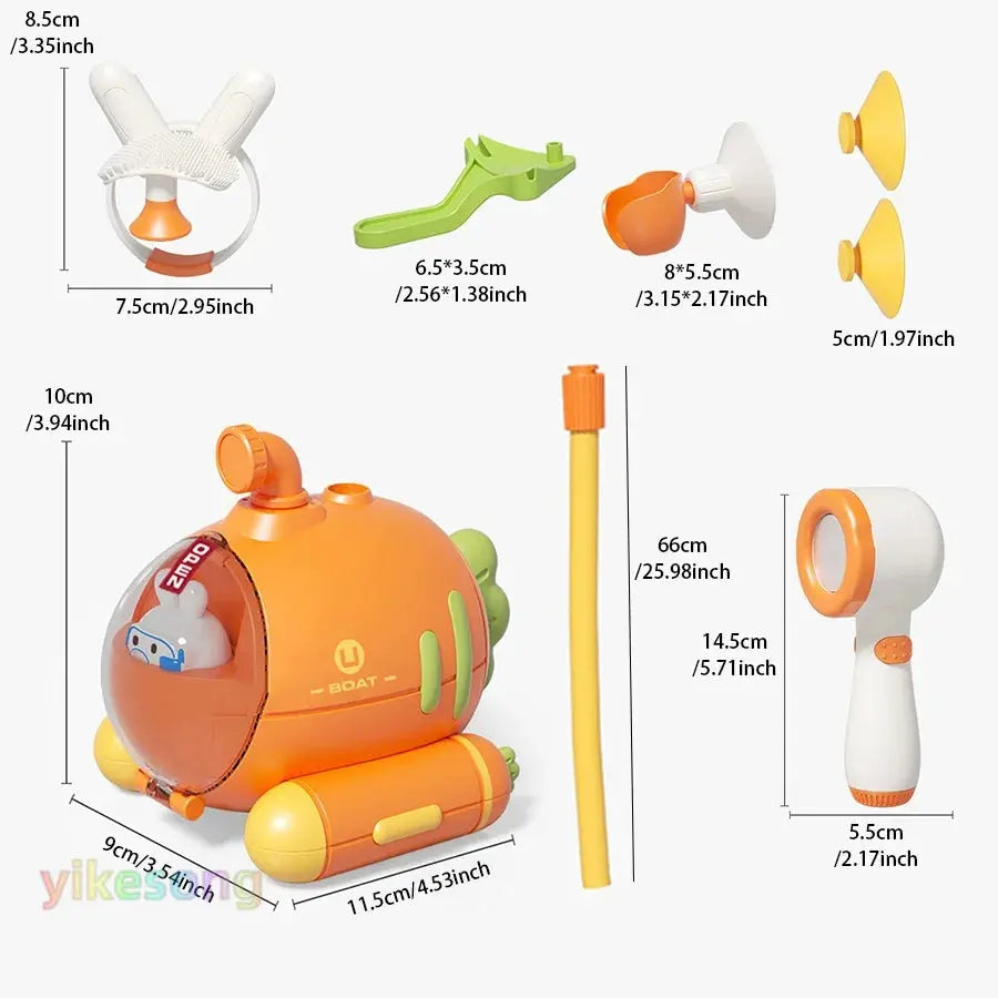 Baby Bath Electric Submarine Toys Shower Sucker Interactive Play Spray Bathtub Water Toys Sprinkler Baby Shower for Kids Trikidsworld