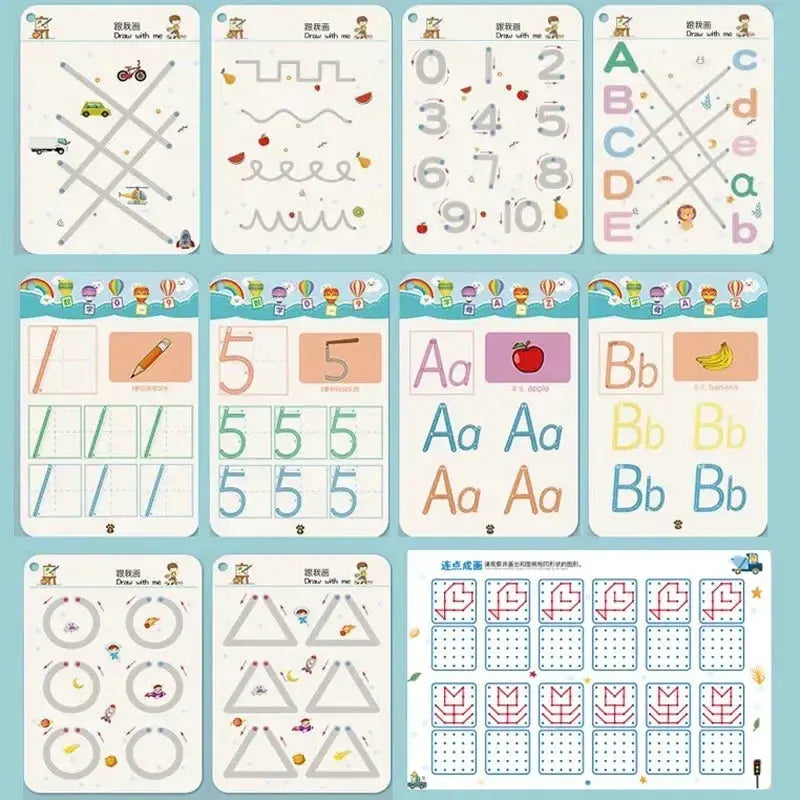 Magical Tracing Workbook Educational Montessori Books for Children Pen Control Training Reusable Calligraphy Copybook for Kids Trikidsworld