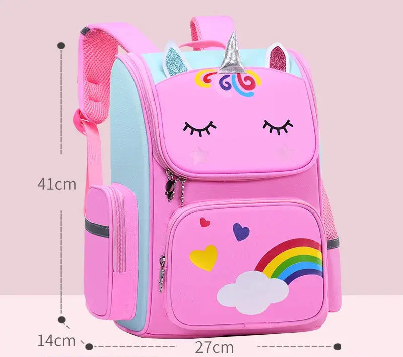 Promotion 2025 Classic Cartoon Primary School Student Backpack Unicorn Ridge Protection Reduce Burden 1-3-6 Grades Space Bag Trikidsworld