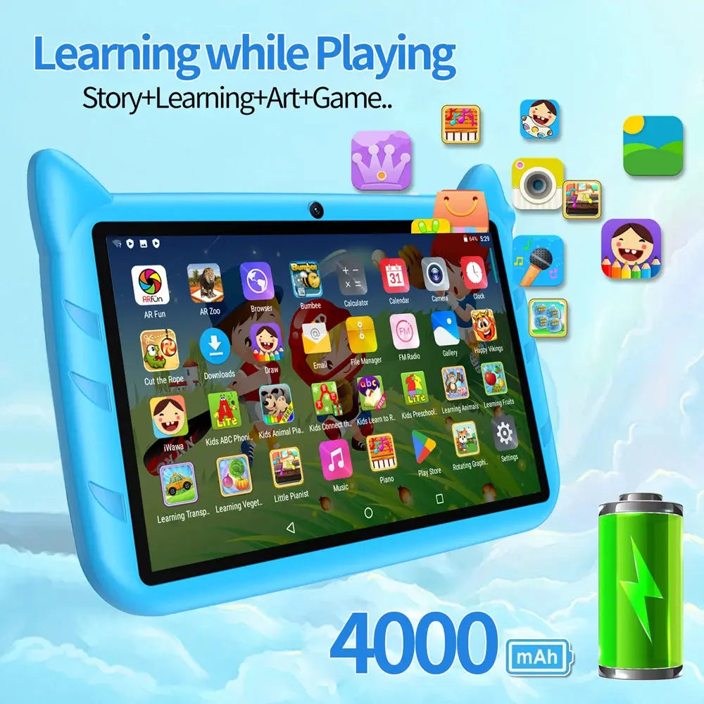 BDF 7" Kids Tablet – Android 13, 4GB+64GB, 1TB Expandable, 5G WiFi, 4000mAh, Dual Trikidsworld