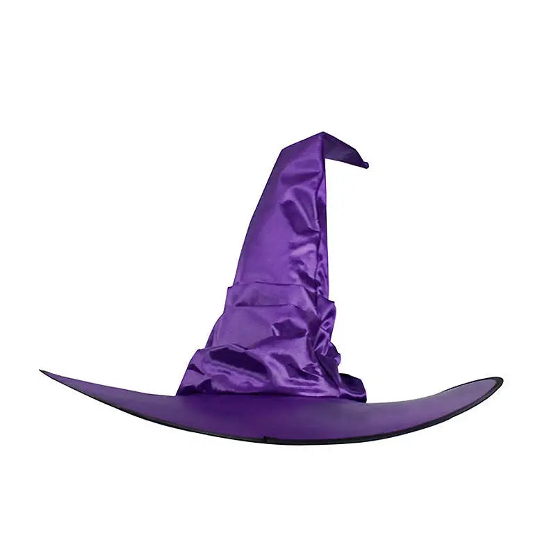 Halloween Witch Hat Black Folds Wizard Hats for Women Men Masquerade Party Carnival Costume Cosplay Props Halloween Decorations Trikidsworld