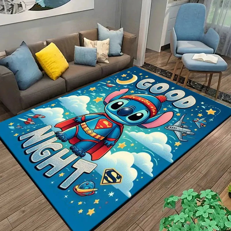 Large Stitch Cartoon Kids Rug | Fun Carpet for Living Room or Bedroom Trikidsworld
