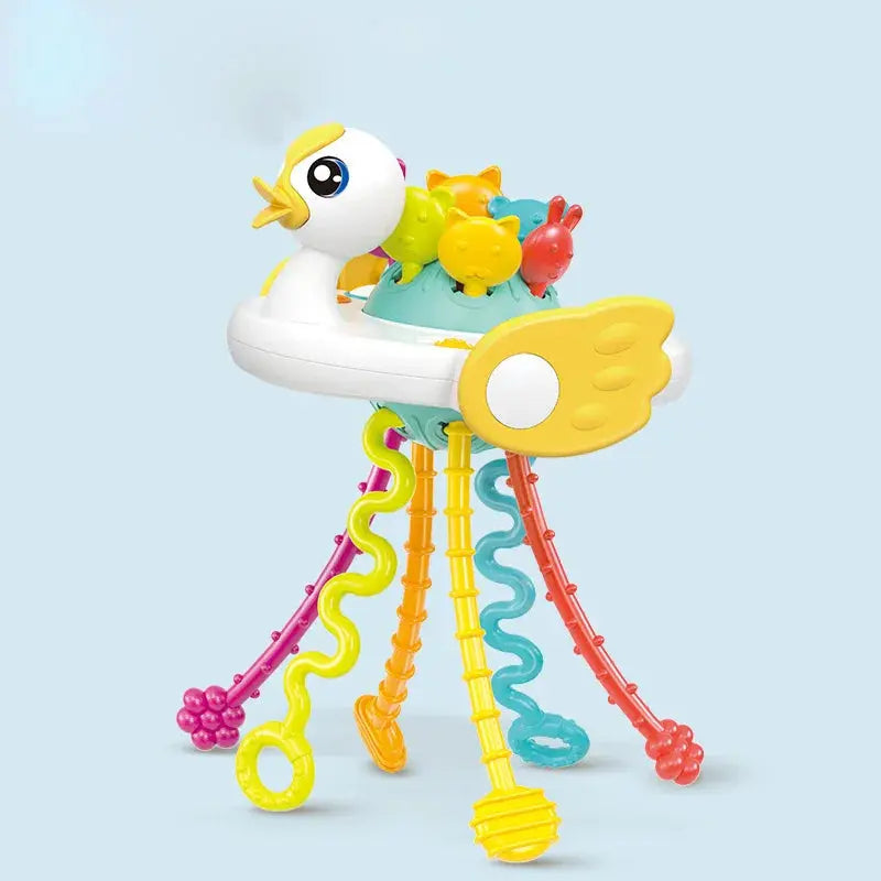 Baby Montessori Pull String Sensory Toys – Teething & Activity Silicone Toys for 6-12 Months Trikidsworld