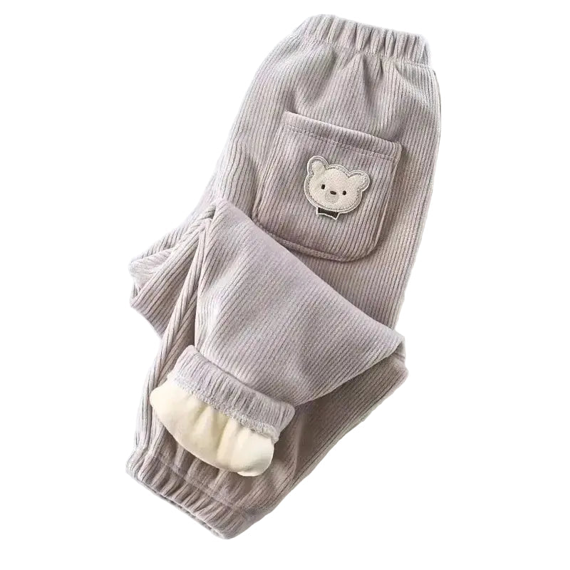 Kids Warm Pants Autumn Winter Girls Thicken Trousers Baby Boys Cute Bear Print Children Casual Harem Pants Trikidsworld
