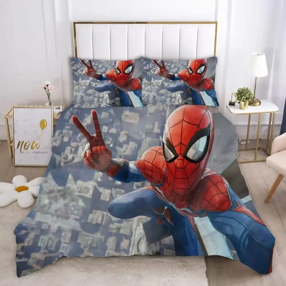 Spider-Man Anime Bedding Set – 3-Piece Duvet Cover for Kids Trikidsworld