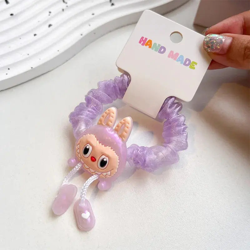 3PCS New Animation Rabub Hair Rope Kawaii High Elastic Hair Band Sweet Girl Headgear Children's Gift Trikidsworld