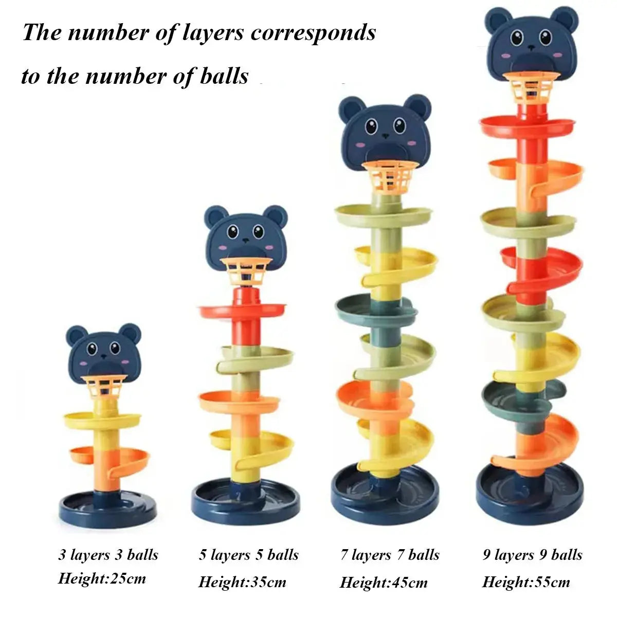 Different Layers Baby Track Rolling Ball Toy Early Educational Puzzle Toy for Children Montessori Sliding Track Tower Kids Gift Trikidsworld