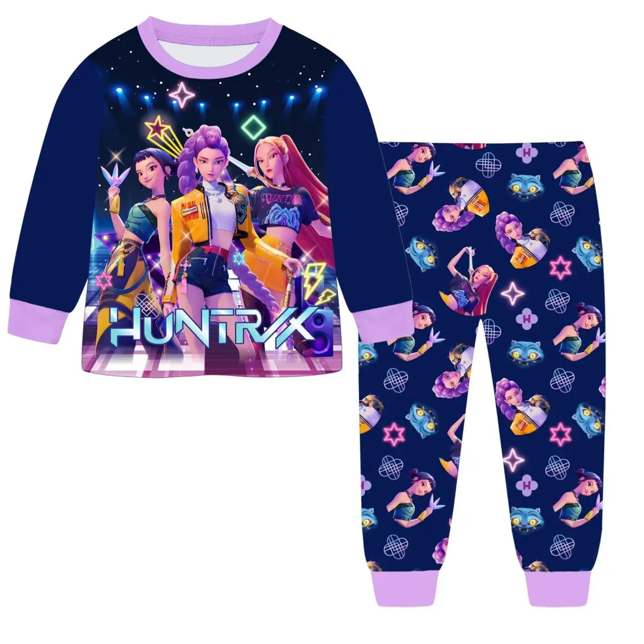 Anime Kpop Demon Hunters Zoey Costume Kids Huntrix Rumi Girls Tshirt Pants Sets Autumn Pajamas for Children's Clothing 3-14Years Trikidsworld