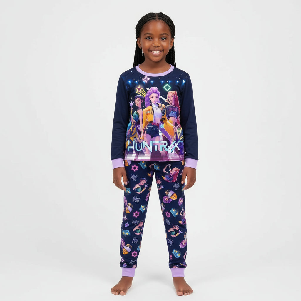 Anime Kpop Demon Hunters Zoey Costume Kids Huntrix Rumi Girls Tshirt Pants Sets Autumn Pajamas for Children's Clothing 3-14Years Trikidsworld