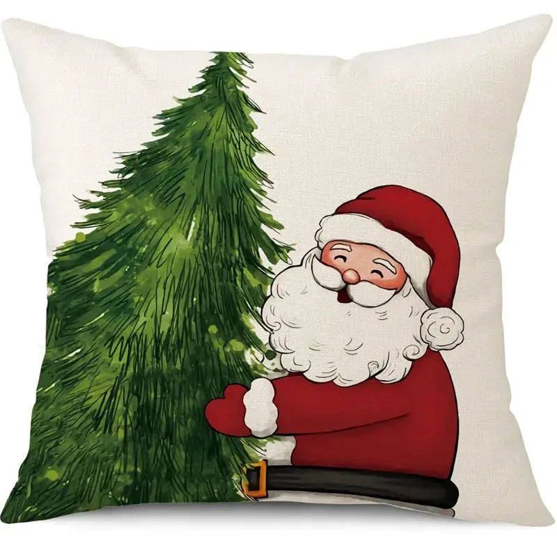45cm Merry Christmas Cushion Cover Pillowcase 2024 Christmas Decorations for Home Ornament Happy New Year Christmas Decor 2025 Trikidsworld
