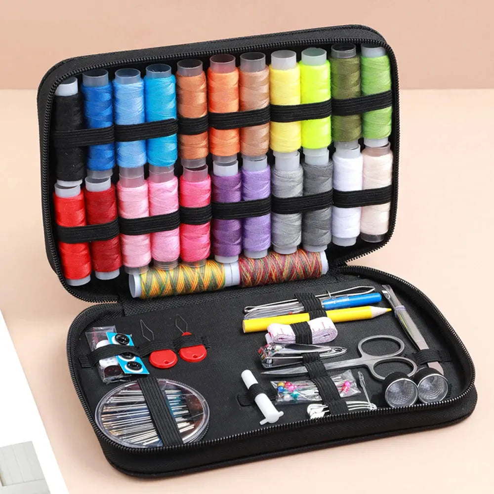 Complete Sewing Kit with Threads Needles Scissors Tape Measure Buttons Portable Travel DIY Embroidery Handwork Sewing Tool Set Trikidsworld