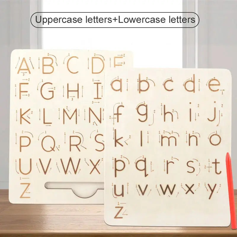 Children's Wooden Educational Toys Montessori Early Learning Word Spelling Letter Groove Practice Board Pen Control Training Trikidsworld
