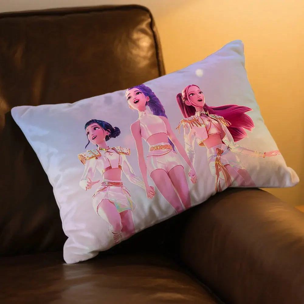 cushion cover Rectangle Pillow Case Demon KPop Printing Bedside Sofa Hunters Room Home Decoration Pillowcase Trikidsworld