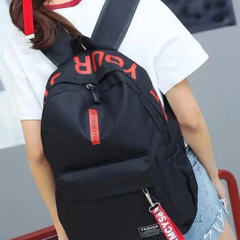 Fashion trend backpack backpack for men and women junior high school high school student bag large capacity korean version of th Trikidsworld