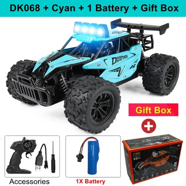 Remote Control Car RC Drift Racing 1:16 Vehicle Off Road Alloy 2.4G Radio High-Speed Trucks With LED Light Climbing Gift Kid Toy Trikidsworld