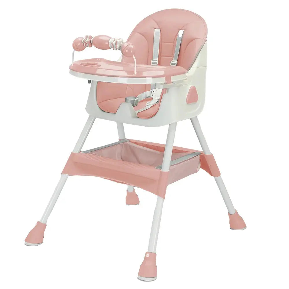 Foldable Baby High Chair with Toy Rack & Safety Pad Trikidsworld