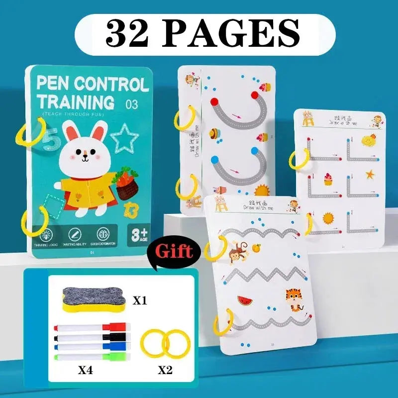 Magical Tracing Workbook Control Training Book Reusable Magic Practice Copybook Children Montessori Drawing Education Stationery Trikidsworld