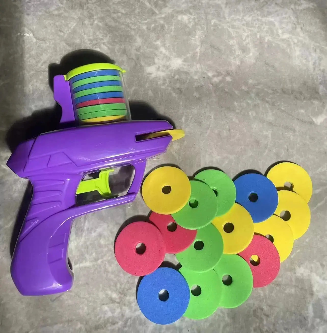 Kids Outdoor Game Foam Disc Gun Toy Flying Disc Shooting Launcher Gun Double Parent-child Interactive Children Toy Trikidsworld