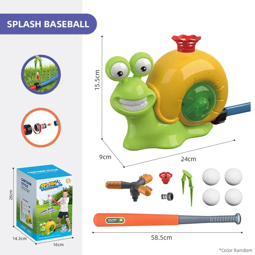 Summer Outdoor Sprinkler Snail with Baseball Spinning Sprinkler Lawn Playing Water Parent Child Interactive Toy Trikidsworld