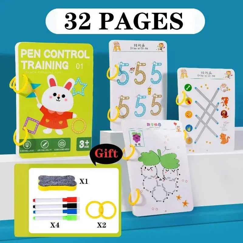 Magical Tracing Workbook Control Training Book Reusable Magic Practice Copybook Children Montessori Drawing Education Stationery Trikidsworld
