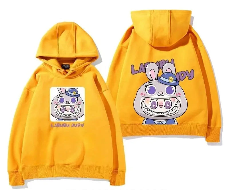 Labub labubu crazy zoo city surrounding hooded sweatshirt children's men and women autumn and winter fashion loose clothes Trikidsworld